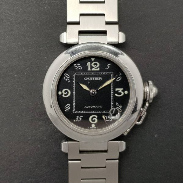 Cartier Pasha 2324 35mm Very Good condition stahl steel 189Clfeb2