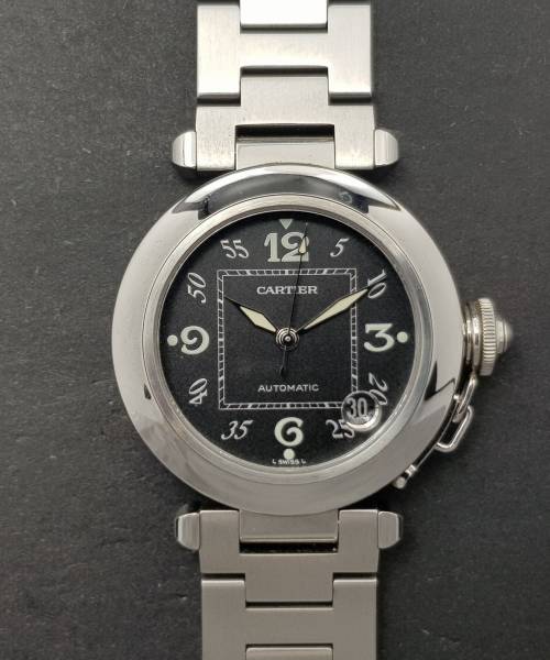Cartier Pasha 2324 35mm Very Good condition stahl steel 200Clfeb2
