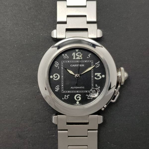 Cartier Pasha 2324 35mm Very Good condition stahl steel 200Clfeb2