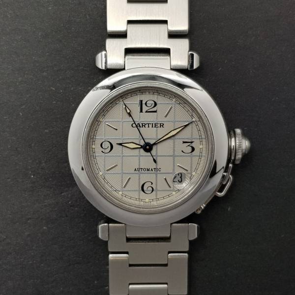 Cartier Pasha 2324 35mm Very Good condition stahl steel 202Clfeb2