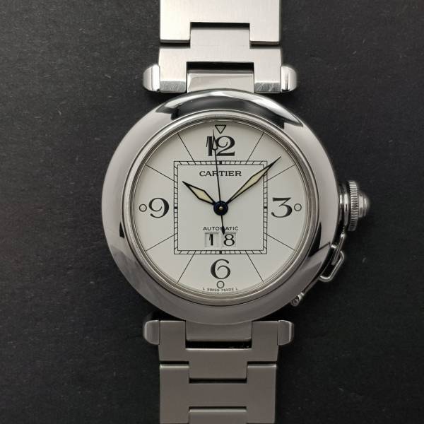 Cartier Pasha Big Data 2475 Very Good condition stahl steel 190Clfeb2