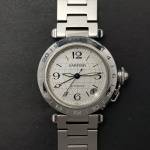 Cartier Pasha Gmt 2377 35mm Good Condition Stahl Steel 197Clfeb2
