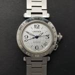 Cartier Pasha Gmt 2377 35mm Good Condition Stahl Steel 205Clfeb2