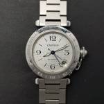 Cartier Pasha Gmt 2377 35mm Good Condition Stahl Steel 207Clfeb2