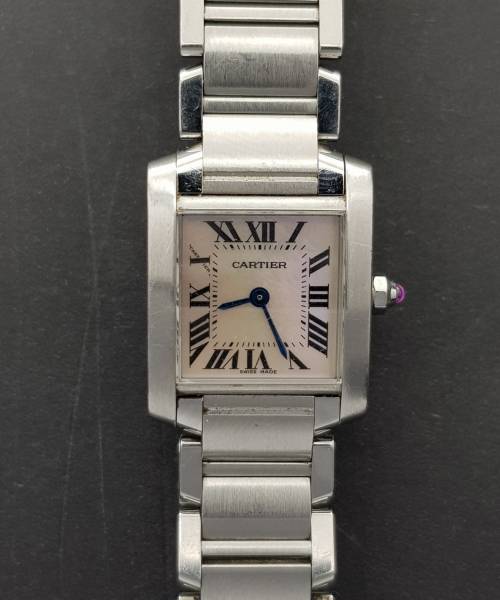 Cartier Tank Francaise 2384 MOP Dial Very Good Condition Sthall Stell 20109aef3