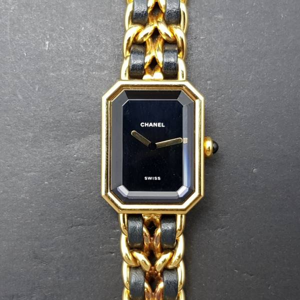 Chanel Plated Leather Quartz Ladies Watch Size L Gold Plated Leather Premiere H0001 20700Aef3