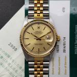 Rolex Datejust 36mm 16233 Lemon Dial Full set+ Service Mint condition steel and gold 20703Aef3