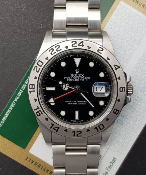 Rolex Explorer II 16570 40mm With Card RRR Cal.3186 Good condition sthal steel 31262Aef3