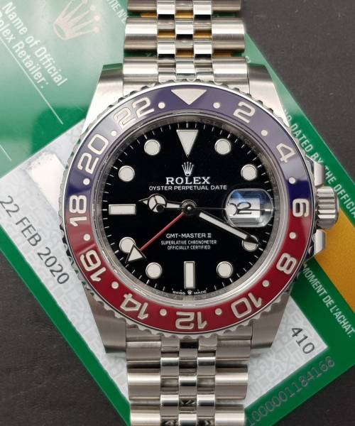 Rolex GMT-Master II 126710BLRO Wirh Card Mint condition stahl steel 20920Fr4