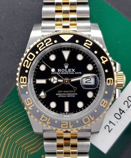 Rolex GMT-Master II 126713Grnr With Card Like New steel and Gold FT2