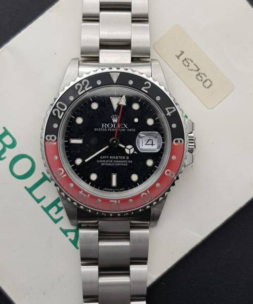 Rolex GMT-Master II 40mm 16760 Fat Lady Whit Garanti Very Good Condition Sthall Stell 20766aef3