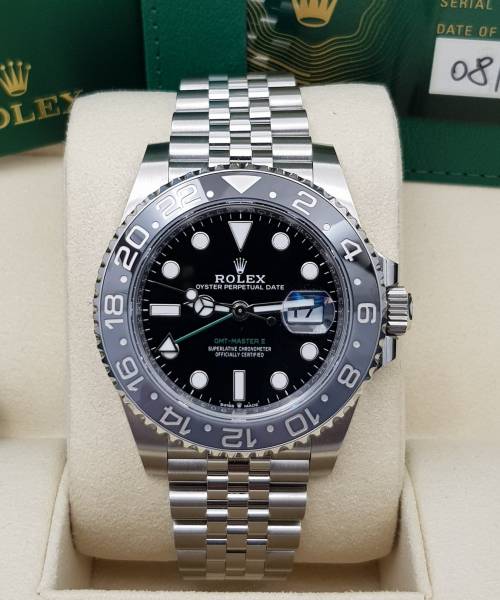 Rolex GMT-Master II Bruce Wayne 126710GRNR Full set Like New Stahl steel FT3