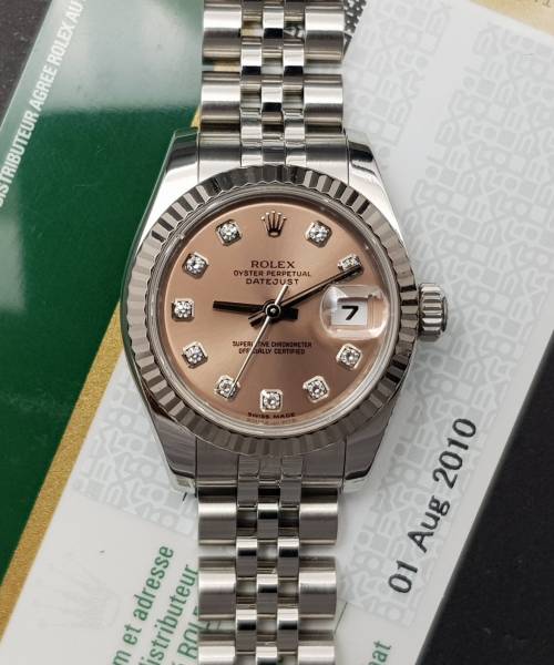 Rolex Lady-Datejust 26mm 179174 With Card Diamond Dial Mint condition Stahl steel 31272Aef3
