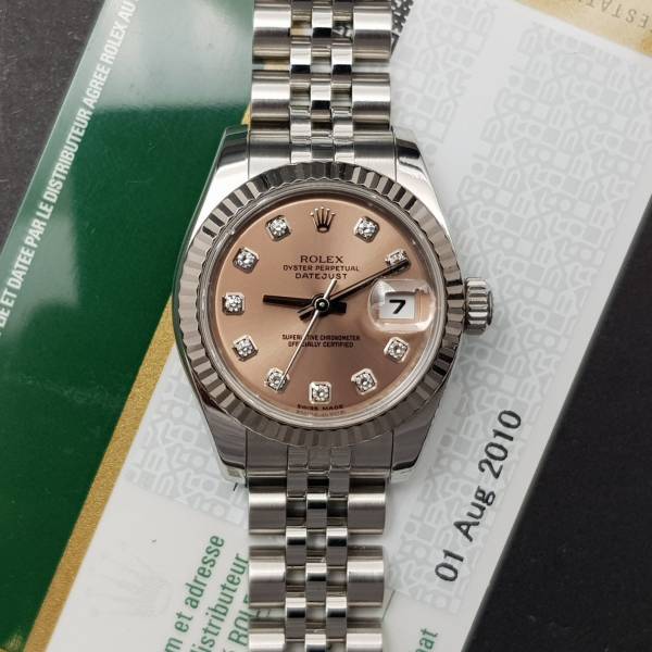 Rolex Lady-Datejust 26mm 179174 With Card Diamond Dial Mint condition Stahl steel 31272Aef3