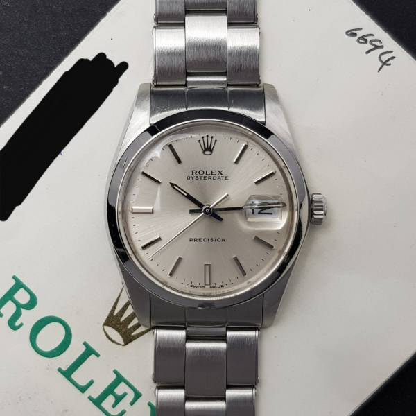 Rolex Oyster Date 34mm 6694 With Paper Very Good Condition Stahl Steel 20924Aef3