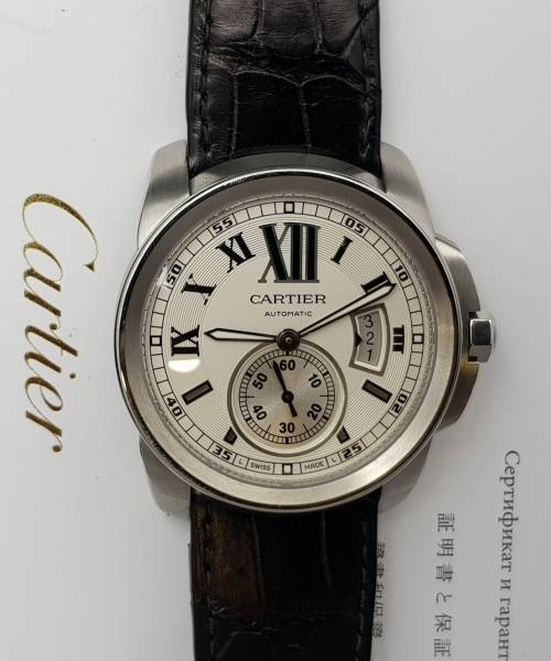Cartier Calibre de Cartier 42mm With paper Very Good condition Stahl steel 231Afr