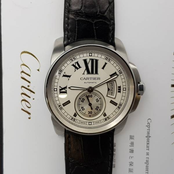 Cartier Calibre de Cartier 42mm With paper Very Good condition Stahl steel 231Afr