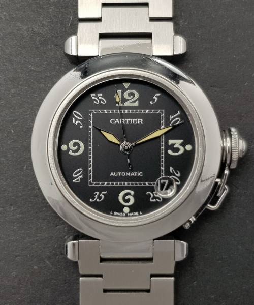 Cartier Pasha 2324 35mm Very Good condition stahl steel 63CLApri