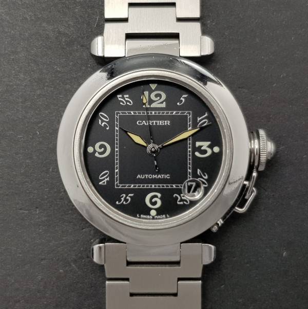 Cartier Pasha 2324 35mm Very Good condition stahl steel 63CLApri