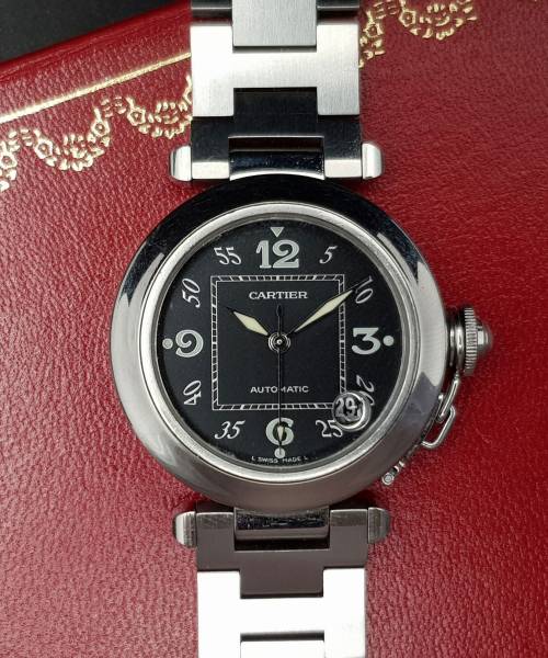 Cartier Pasha 2324 35mm With paper Good condition stahl steel 80CLApri