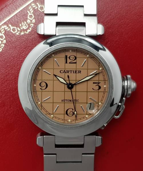 Cartier Pasha 2324 35mm With Paper Very Good condition stahl steel 76CLApri