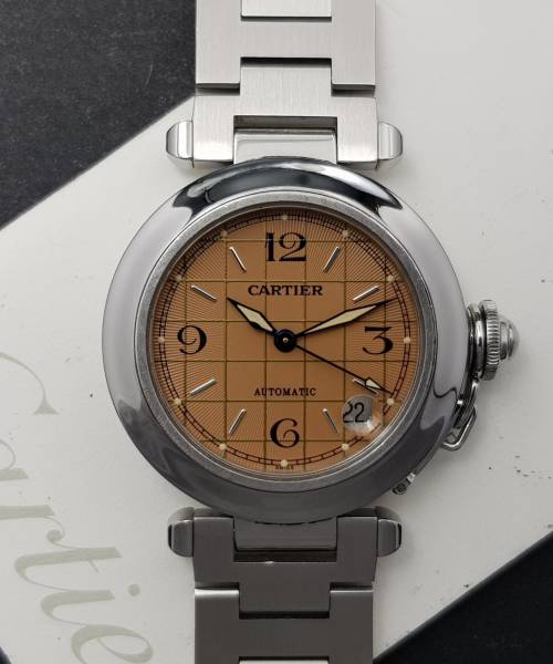 Cartier Pasha 2324 35mm With Paper Very Good condition stahl steel 81CLApri