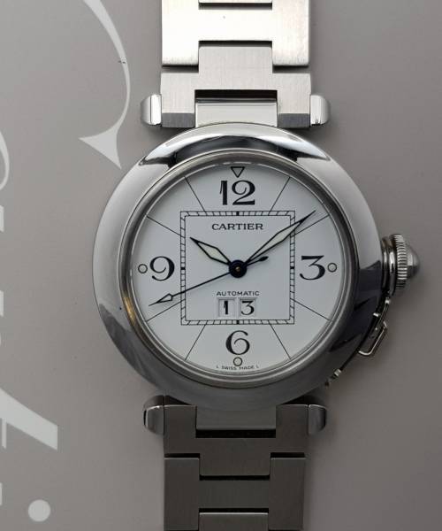 Cartier Pasha Big Data 2475 With paper Mint condition stahl steel 79CLApri
