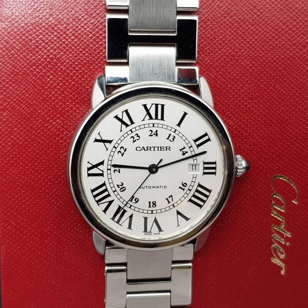 Cartier Ronde Solo 42mm 3802 With paper Very Good condition stahl steel 123CLApri