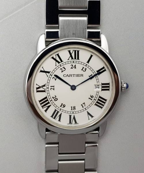 Cartier Ronde Solo De Cartier 2934 36mm With Paper Very Good condition stahl steel 127CLApri