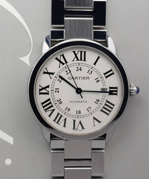 Cartier Ronde Solo Xl 3517 42mm With paper Good condition stah steel 122CLApri