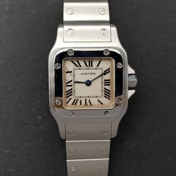 Cartier Santos Galbée 24mm 1565 Very Good condition stahl steel 226Aefr