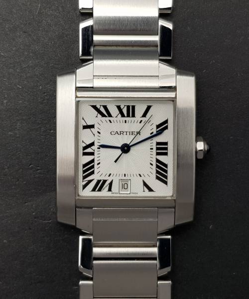 Cartier Tank Francaise 2302 28mm Good condition stahl steel 138CLApri