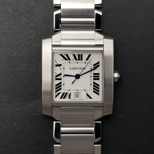 Cartier Tank Francaise 2302 28mm Good condition stahl steel 138CLApri