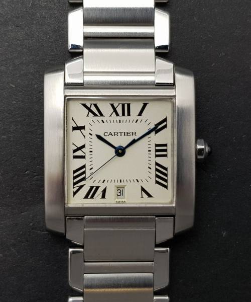 Cartier Tank Francaise 2302 28mm Good condition stahl steel 144CLApri