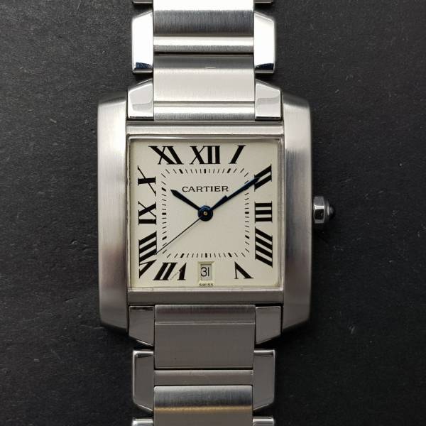 Cartier Tank Francaise 2302 28mm Good condition stahl steel 144CLApri