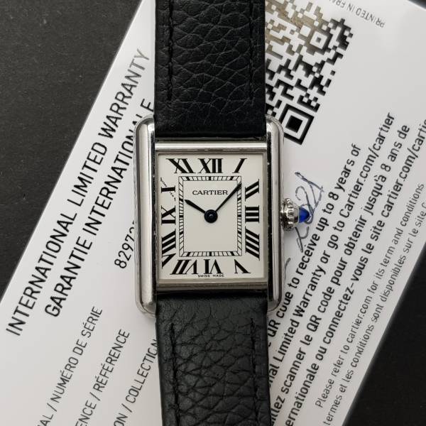 Cartier Tank Must Small Quartz Watch 29.5mm With Card Very Good condition stahl steel Diam1621