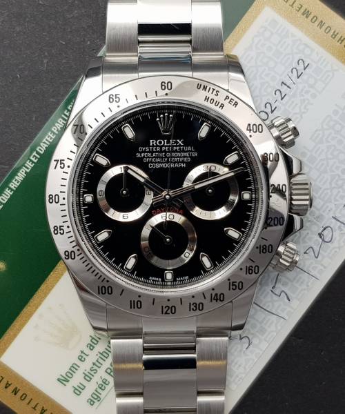 Rolex Daytona 116520 With Card Mint condition Stahl steel Card 2012 Long clasp 22062Blun1