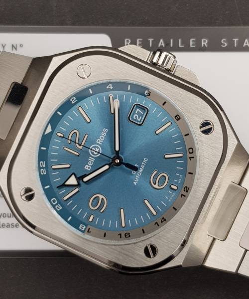 Bell & Ross Br 05 Gmt Sky Blue BR05G-PB-ST/SST 41mm Full Set Like New 87XX02Nov25