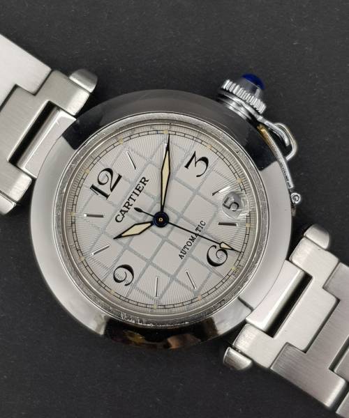 Cartier Pasha C 2324 35mm Good condition stahl steel XXHK63