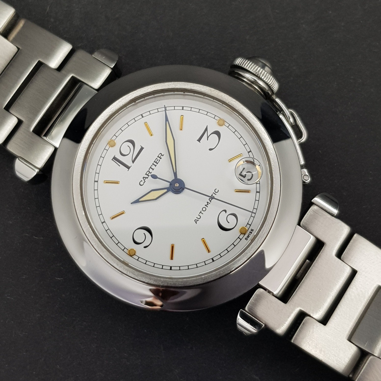 Cartier Pasha C 2324 35mm Very Good condition stahl steel 183XXX02Nov25