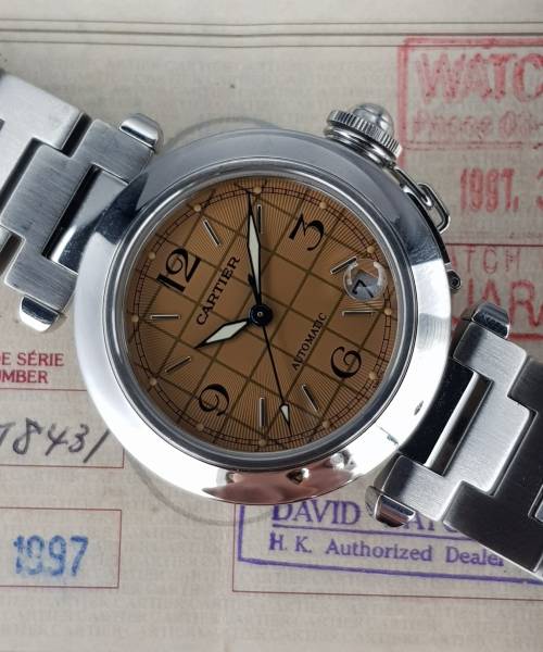 Cartier Pasha C 2324 35mm With Paper Good condition stahl steel CL488OttFr