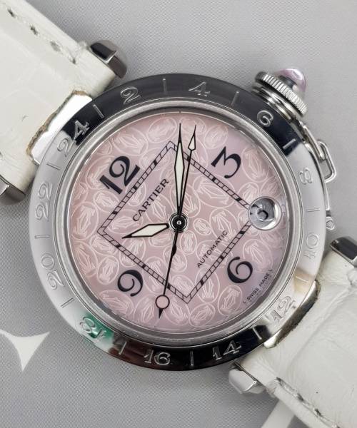 Cartier Pasha C Gmt 2377 35mm MOP Dial With Paper Very Good condition 66CLOttAtt