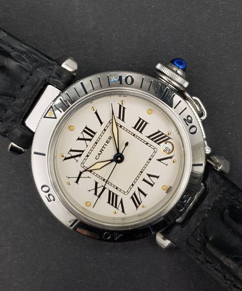 Cartier Pasha W3100255 35mm Mint condition stahl steel 38HHK3