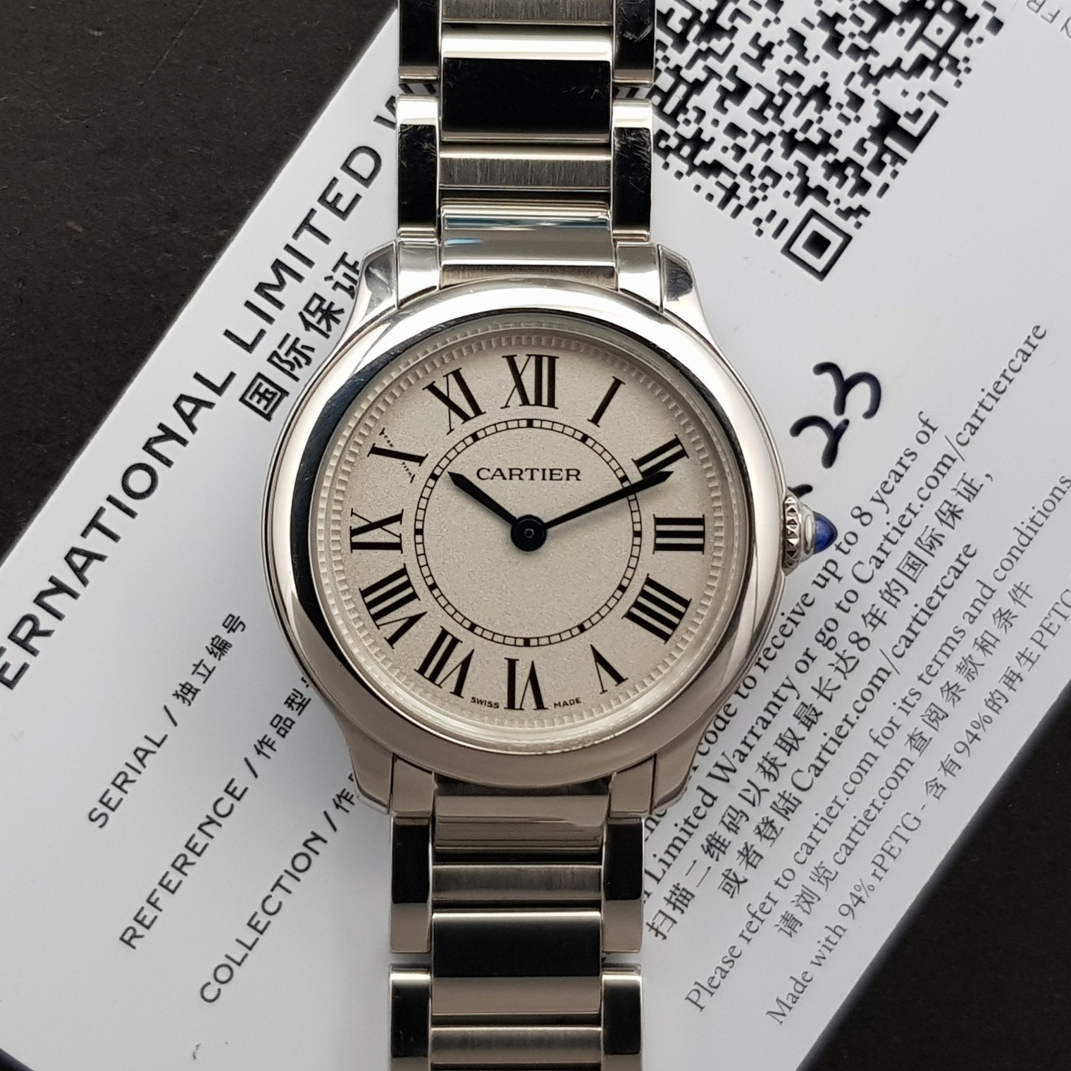 Cartier Ronde de Cartier Must De Cartier With Card 2023 Very Good condition stahl steel 97DiamRep