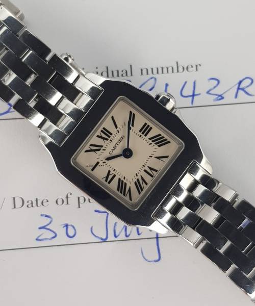 Cartier Santos Demoiselle 2698 20mm With Paper Mint condition stahl steel 73Blu3