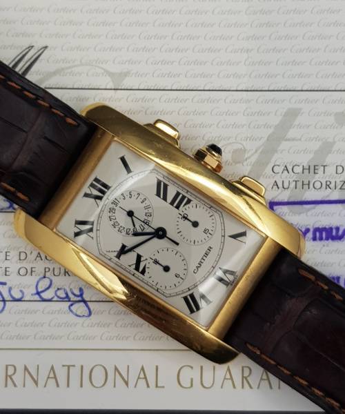 Cartier Tank Américaine 18k 1730 26mm With Paper Good condition Gold 18k 366XXX02Nov