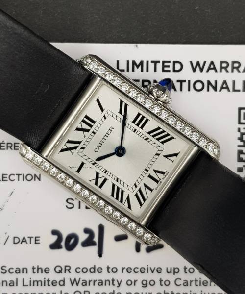 Cartier Tank Must W4TA0016 29.5mm With Card Factory Diamond Mint 74Blu3