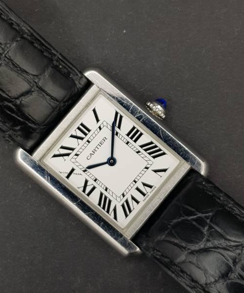 Cartier Tank Solo 3170 24mm Very Good condition stahl steel CL12OttAtt