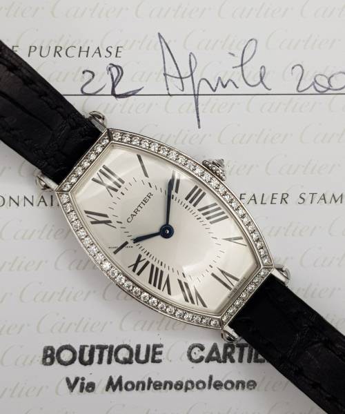 Cartier Tonneau WE400131 21 Full Set Factory Diamond Mint condition CV.AF4