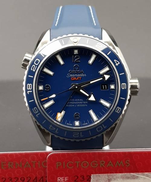 Omega Seamaster Planet Ocean Gmt Whit Card veri Good Condition Titanium aefr258